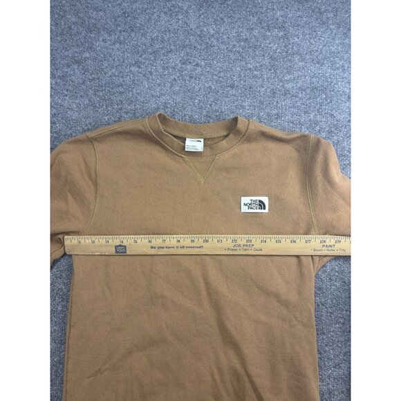 The North Face Sweatshirt Mens Small Brown Fleece Crewneck Pullover Logo Stretch - Picture 3 of 7